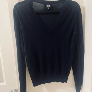 D&G Women's Dark Blue V-Neck Sweater
